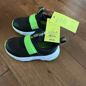 Stride Rite Kids' Black and Neon Green Sneakers